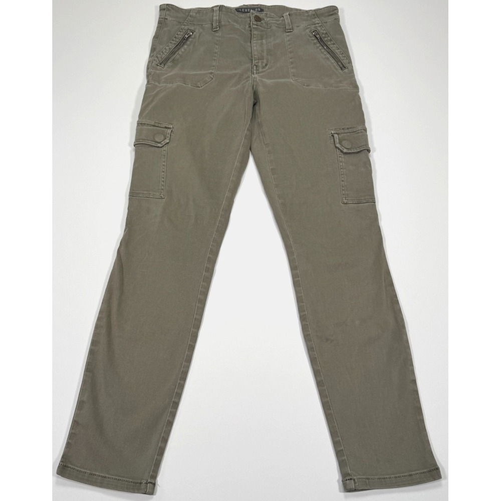 Level 99‎ Brooklyn Sateen Cargo Pants Size 30 Army Green Cedar Skinny Military
